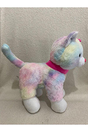 Oyuncak 30 Cm Pembe Tokalı Kedi(KEDİ SESİ ÇIKARAN)