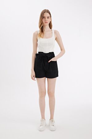 DeFacto Paperbag Yüksek Bel Jean Şort C2450AX24HSNM40