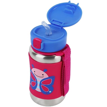 Zoo Pipetli Paslanmaz Çelik Suluk 350 ml Kelebek