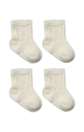 Fiyonklu Penye Soket Çorap 2li 10150 Naturel
