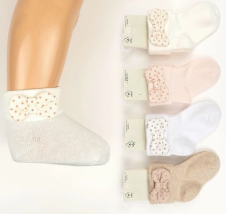 Turta Aksesuarlı Bebek Soket Çorap K46293  (tek adet fiyatıdır)