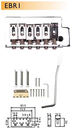 Valencıa Ebr1cr Elektro Tremolo Köprü+kol Set Krom Dr.parts (8 Vid