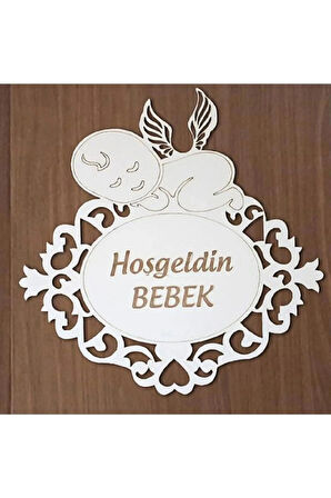 Mdf Kapı Süsü Hoşgeldin Bebek