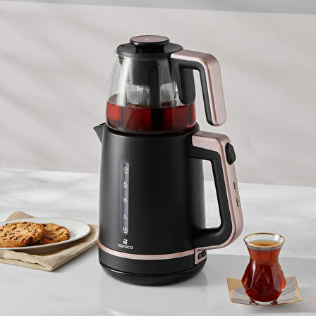 Karaca Maxi Tea Xl 2in1 Cam Demlikli Çay Makinesi Ve Kettle Roseberry