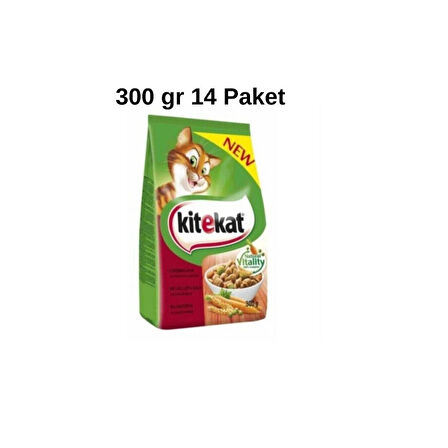 Kitekat Biftek & Sebzeli Kuru Mama 300 Gr *14'lü