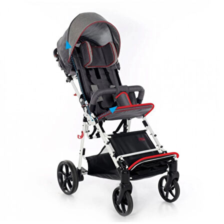 Mywam Zefir Engelli Çocuk Puseti | Hafif ve Katlanabilir Tasarım, Ayarlanabilir Sırtlık-Ayaklık, Dolgu Tekerli, Full Destekli Puseti