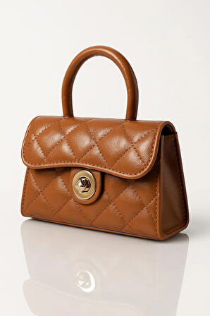 Kapitone Desenli Zincirli El ve Omuz Çantası