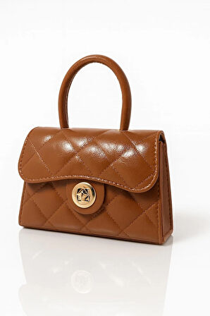 Kapitone Desenli Zincirli El ve Omuz Çantası