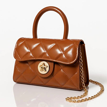 Kapitone Desenli Zincirli El ve Omuz Çantası