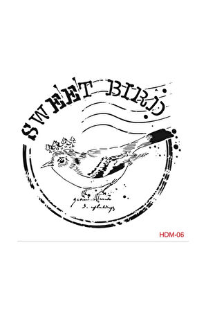 Kuş Temalı Home Dekor Midi Stencil 25x25