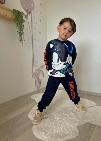 Cg Kids Sonic 3 Iplik Erkek Çocuk Alt Üst Süper Tarz Takım