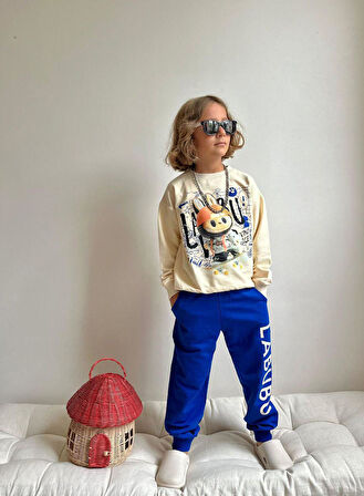 Cg Kids Labubu Süper Kalite Erkek Çocuk 2 Iplik Pamuklu Kumaş Alt Üst Takım