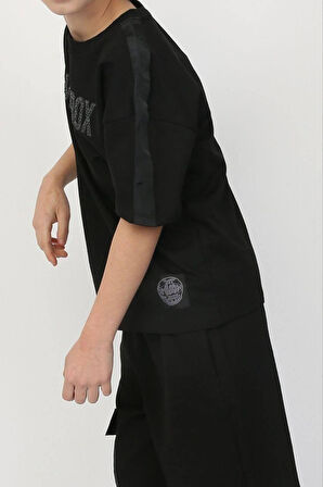 Cg Kids Smilodox Enjeksiyon Kabartma Baskılı Ön Şort Cepli Erkek Çocuk Şortlu Alt Üst Takım