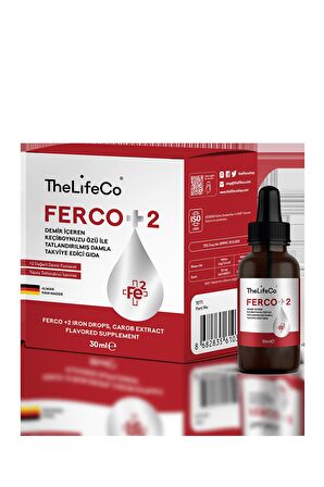 Thelifeco Ferco +2 Değerlikli Demir Damlası 30ml