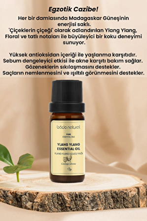 Bade Natural Ylang Ylang Uçucu Yağı %100 Saf 10 ml