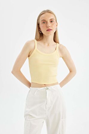 DeFacto Coool Fitted Fitilli Kaşkorse Basic Düz Atlet B0563AX24SMYL155