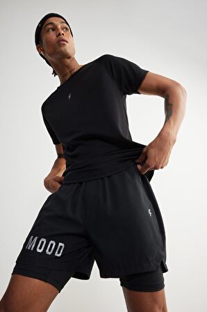 DeFactoFit Slim Fit Dar Kesim Fermuarlı Telefon Cepli Sporcu Taytlı Şort Z2147AZ24AUBK81