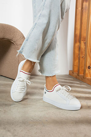 Günlük Kadın Sneaker Spor Ayakkabı Triko Bağcıklı Rahat Esnek Nefes Alabilen Yürüyüş 060