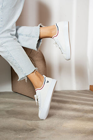 Günlük Kadın Sneaker Spor Ayakkabı Triko Bağcıklı Rahat Esnek Nefes Alabilen Yürüyüş 060