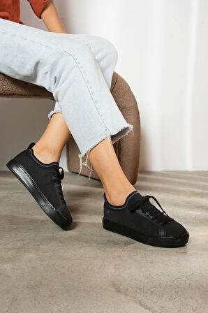 Günlük Kadın Sneaker Spor Ayakkabı Triko Bağcıklı Rahat Esnek Nefes Alabilen Yürüyüş 060