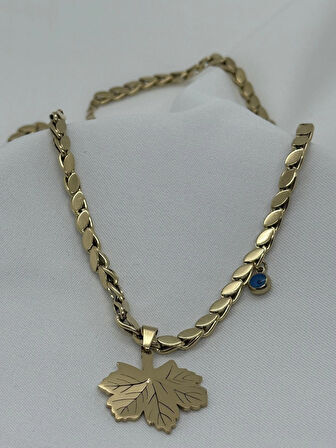 Jewels of Hope Yaprak Figürlü Zincir Kolye 316l Paslanmaz Çelik Antialerjik 47 Cm