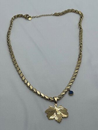 Jewels of Hope Yaprak Figürlü Zincir Kolye 316l Paslanmaz Çelik Antialerjik 47 Cm