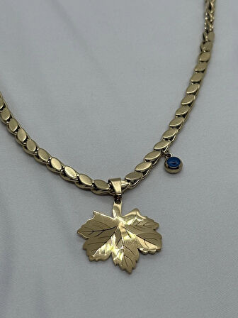 Jewels of Hope Yaprak Figürlü Zincir Kolye 316l Paslanmaz Çelik Antialerjik 47 Cm