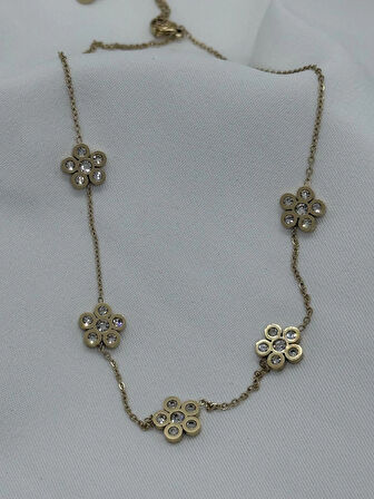 Jewels of Hope Zirkon Taşlı Kar Tanesi Motifli 316L Paslanmaz Çelik Antialerjik Kolye 45 Cm