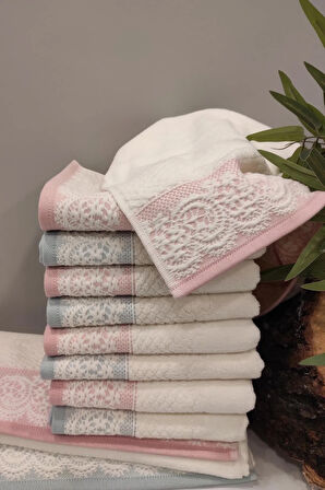 Pembe-mint Evony Havlu El Yüz Havlusu 6'lı