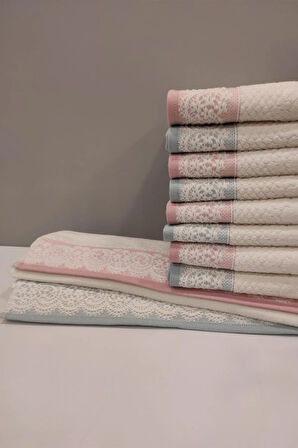Pembe-mint Evony Havlu El Yüz Havlusu 6'lı