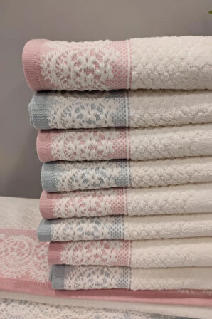 Pembe-mint Evony Havlu El Yüz Havlusu 6'lı