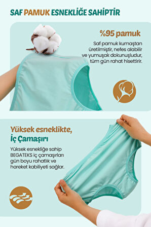 Kadın Külot Yüksek Bel 4'lü Paket - Yüksek Bel Rahat İç Giyim, Pamuklu Kumaş, 7 Farklı Renk Seçeneği