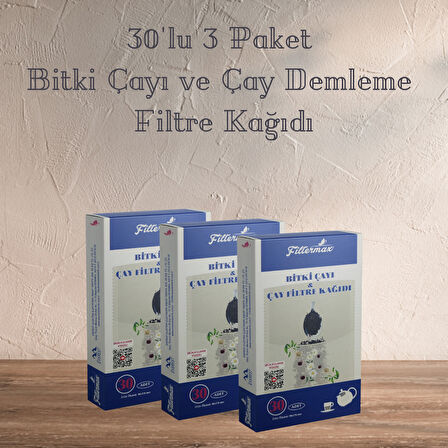 Çay ve Bitki Çayı Filtre Kağıdı 30'lu - 3'lü Paket