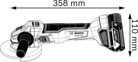 Bosch Gws 18V-10 1x5.0Ah Tek Akülü Taşlama Makinesi