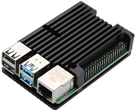 Robotistan Raspberry Pi 4 Alüminyum Muhafaza Kutusu - Siyah
