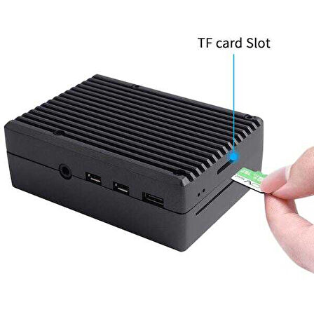Raspberry Pi 4 Alüminyum Muhafaza Kutusu (Soğutmalı) - Siyah