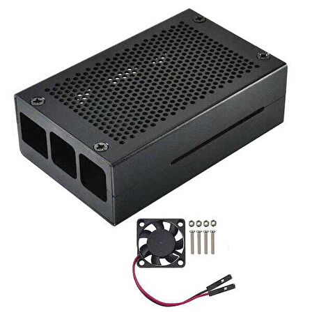 Raspberry Pi 4 Alüminyum Muhafaza Kutusu (Fanlı)