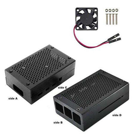 Raspberry Pi 4 Alüminyum Muhafaza Kutusu (Fanlı)