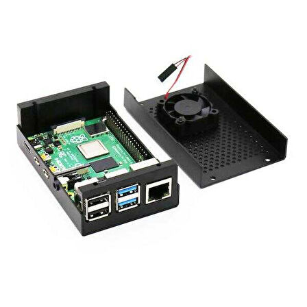 Raspberry Pi 4 Alüminyum Muhafaza Kutusu (Fanlı)