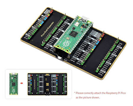 Raspberry Pi Pico için İkili GPIO Genişletici - İki Set Erkek Header