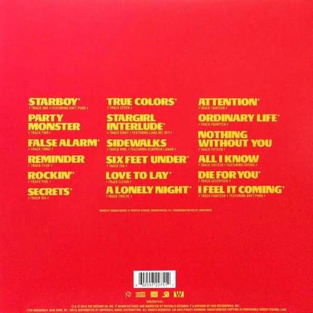 The Weeknd Starboy Plak Translucent Red Vinyl 2x LP