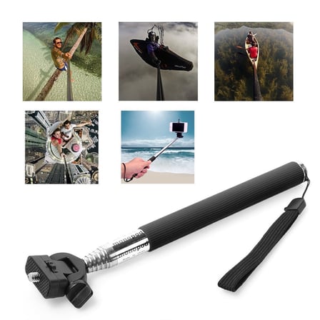 uzatılabilir alüminyum selfie Stick tek ayaklı sehpa tutucu için 1080p 4 K su geçirmez Sport Action kamera