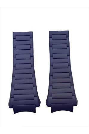 Porsche Design P6620 Uyumlu Lacivert Silikon Saat Kordonu