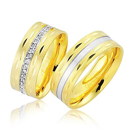 Sarı Beyaz Altın Alyans 0605-3