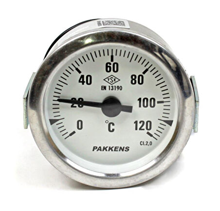Pakkens Çap 60 0/+120 °C Arkadan Bağlantılı Pano Tip Gazlı Termometre 1mt Pvc Kaplı Kapiler Boyu