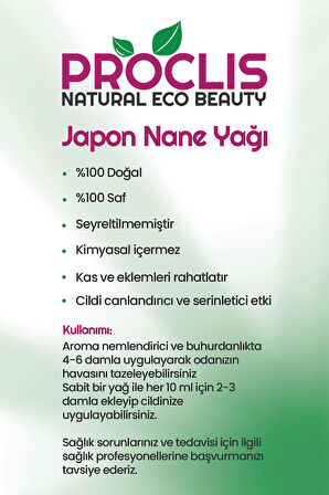 Japon Nane Yağı %100 Saf ( Cornmınt Oil ) 2x10 ml+Sprey Başlık