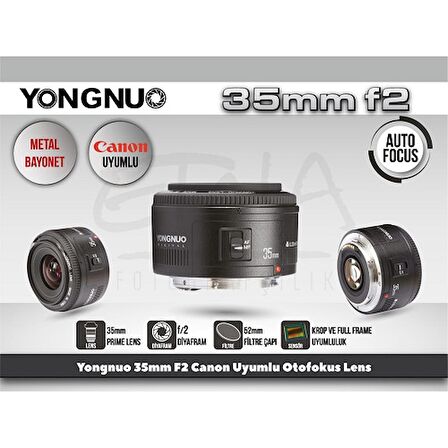 Yongnuo 35mm F2 Canon Uyumlu Otofokus Prime Lens