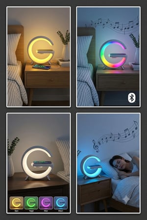 Forlife FL-8093 RGB Işıklı Hoparlörlü Kablosuz Şarj Özellikli Masa Lambası