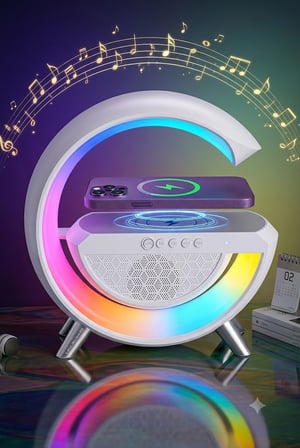 Forlife FL-8093 RGB Işıklı Hoparlörlü Kablosuz Şarj Özellikli Masa Lambası