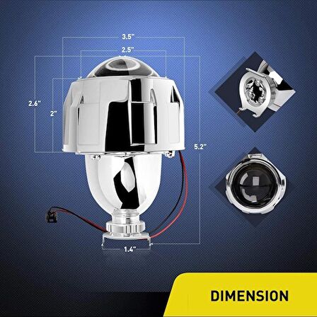 Nilight H1, H4/H7 2.5" BI-XENON Far Dönüşüm Kiti